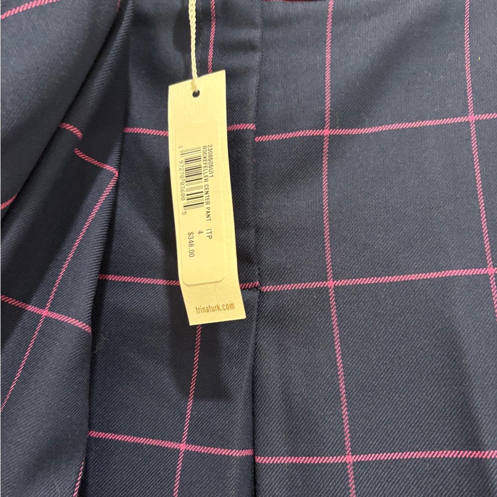 NWT Trina Turk Women’s Navy and Magenta Grid Suit, both size 4 - Picture 3 of 10